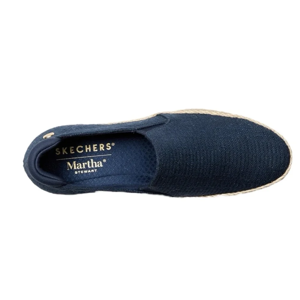 Skechers Martha Stewart Navy Canvas Platform Espadrille Sneakers Women‎ 10